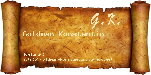 Goldman Konstantin névjegykártya